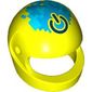Helmet, Standard with Dark Blue On/Off Button on Medium Azure/Dark Azure Background print