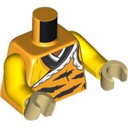 LEGO part 973c01h11pr6398 MINI UPPER PART, NO. 6398 in Flame Yellowish Orange/ Bright Light Orange