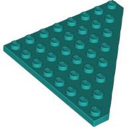 LEGO part 30504 CORNER PLATE 45 DEG. 8X8 in Bright Bluish Green/ Dark Turquoise