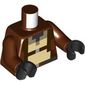 Torso Jacket, Pixelated Tan and Dark Tan Shirt print, Reddish Brown Arms, Black Hands