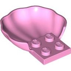 LEGO part 18970 Animal Body Part, Clam / Scallop Half Shell with 4 Studs in Light Purple/ Bright Pink