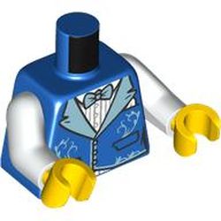 LEGO part 973c27h01pr6416 MINI UPPER PART, NO. 6416 in Bright Blue/ Blue