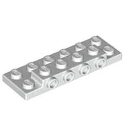 LEGO part 72132 PLATE 2X6X2/3 W 4 HOR. KNOB in White
