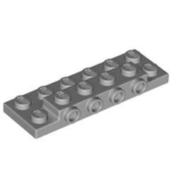 LEGO part 72132 PLATE 2X6X2/3 W 4 HOR. KNOB in Medium Stone Grey/ Light Bluish Gray