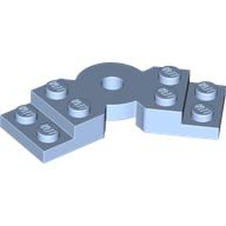 LEGO part 79846 Plate Angled 2 x 2 with Step and Hole in Center in Light Royal Blue/ Bright Light Blue