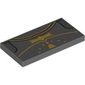 Tile 2 x 4 with Yellow/Gold Trim/Decorations print