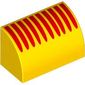 Brick Curved 1 x 2 x 1 No Studs with Red Lines print