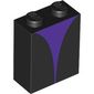 Brick 1 x 2 x 2 with Inside Stud Holder with Purple Shape print
