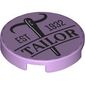 Tile Round 2 x 2 with Needle, 'EST 1932 TAILOR' print