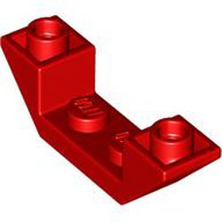 LEGO part 32802 Slope Inverted 45° 4 x 1 Double with 1 x 2 Cutout in Bright Red/ Red