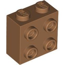 LEGO part 22885 Brick Special 1 x 2 x 1 2/3 with Four Studs on One Side in Medium Nougat