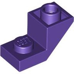 LEGO part 2310 Slope 45° 2 x 1 Inverted with 2/3 Cutout in Medium Lilac/ Dark Purple