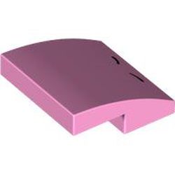 LEGO part 15068pr0070 Slope Curved 2 x 2 x 2/3 with 2 Curved Lines (Nostrils) Print in Light Purple/ Bright Pink