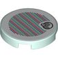 Tile Round 2 x 2 with Bottom Stud Holder with Yoshi Fruit and Barcode Print (Sticker)