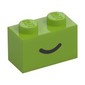 Brick 1 x 2 with Black Curved Line / Smile print
