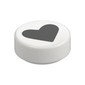 Tile Round 1 x 1 with Black Heart print