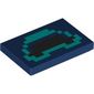 Tile 2 x 3 with Pixelated Black/Dark Turquoise Shapes print