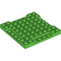 LEGO part 2628 Brick Special 8 x 8 x 2/3 with Four Recessed Edges in Bright Green