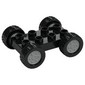 Duplo Car Base 2 x 4 with Fixed Axles - 27.5 Black Tires and Light Bluish Gray Wheels
