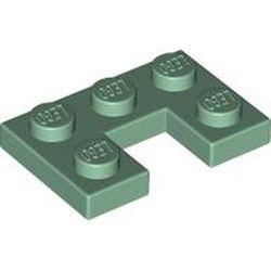 LEGO part 73831 Plate 2 x 3 with 1 x 1 Cutout in Sand Green