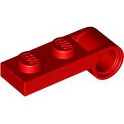 LEGO part 3172 Plate Special 1 x 2 with Pin Hole On Side in Bright Red/ Red