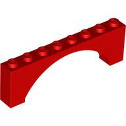LEGO part 16577 Brick Arch 1 x 8 x 2 Raised in Bright Red/ Red