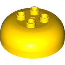 LEGO part 10018488 HEMISPHERE 4X4 W. 4 KNOBS in Bright Yellow/ Yellow