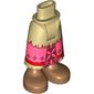 Minidoll Hips and Skirt with Ankles, Coral Panel with Ties Print