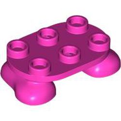 LEGO part 66859 Feet, 2 x 3 x 2/3 with 6 Studs on Top in Bright Purple/ Dark Pink