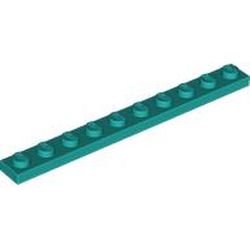 LEGO part 4477 Plate 1 x 10 in Bright Bluish Green/ Dark Turquoise