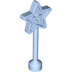 LEGO part 16499 Duplo Wand, with 5 Pointed Star Top in Light Royal Blue/ Bright Light Blue