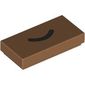 Tile 1 x 2 with Black Half Circle / Mouth print