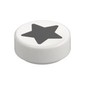 Tile Round 1 x 1 with Black Star print