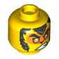 Minifig Head Monkie Kid, Raised Eyebrow with Crooked Scowl / Orange Face with Gold Eyes and Fur print