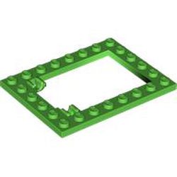 LEGO part 92107 Plate Special 6 x 8 Trap Door Frame Horizontal [Long Pin Holders] in Bright Green