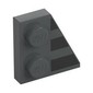 Wedge Plate 2 x 2 Right with 3 Black Stripes print
