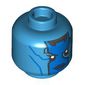 Minifig Head Nebula, Blue Face Paint, Stripes, Angry Stare, Dark Blue Lips print