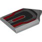 Tile Special 2 x 3 Pentagonal with Dark Bluish Grey/Red Armour print