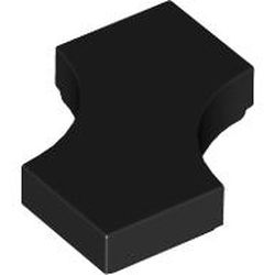 LEGO part 3396 Tile Special 2 x 2 with 2 Quarter Round Cutouts in Black