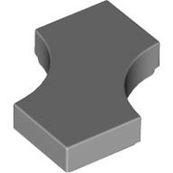 LEGO part 3396 Tile Special 2 x 2 with 2 Quarter Round Cutouts in Medium Stone Grey/ Light Bluish Gray