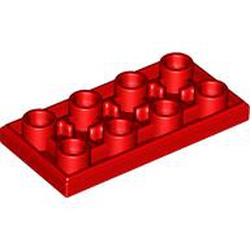 LEGO part 3395 Tile Special 2 x 4 Inverted in Bright Red/ Red