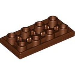 LEGO part 3395 Tile Special 2 x 4 Inverted in Reddish Brown