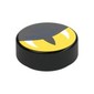 Tile Round 1 x 1 with Half Closed Yellow Eye, Dark Blue Stripes print