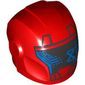 Helmet with Armor Plates and Ear Protectors with Black Visor, Blue Hourglass print
