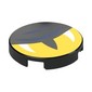 Tile Round 2 x 2 with Yellow Eye, Dark Blue Stripes print