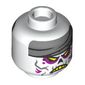 Minifig Head Nightmare King, Dark Bluish Gray Bandages (Head Wrap), Yellow Eyes, Magenta Eyeshadow, Dark Bluish Gray Lines, Yellow Teeth, Angry / Wrapped Face Print