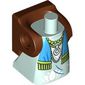 Torso with Dress, Reddish Brown Backpack, No Arms, Dark Azure/Lime Scarf, White Necklace print