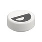 Tile Round 1 x 1 with Black Eye with Central Pupil Partially Closed Print