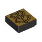 Tile 1 x 1 with Gold Hogwarts Crest print