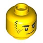 Minifig Head Arin, Thick Raised Eyebrows, Smirk, Stubbles print